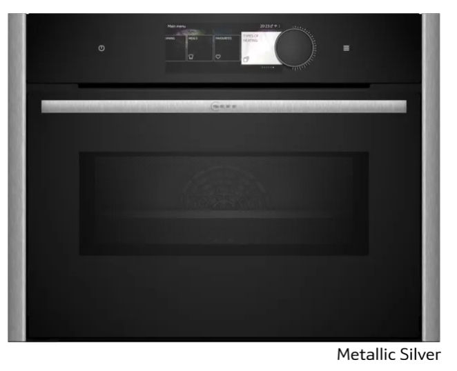 Kompaktovn med mikro 60 x 45 cm Flex Design - Neff N90 - Metallic Silver